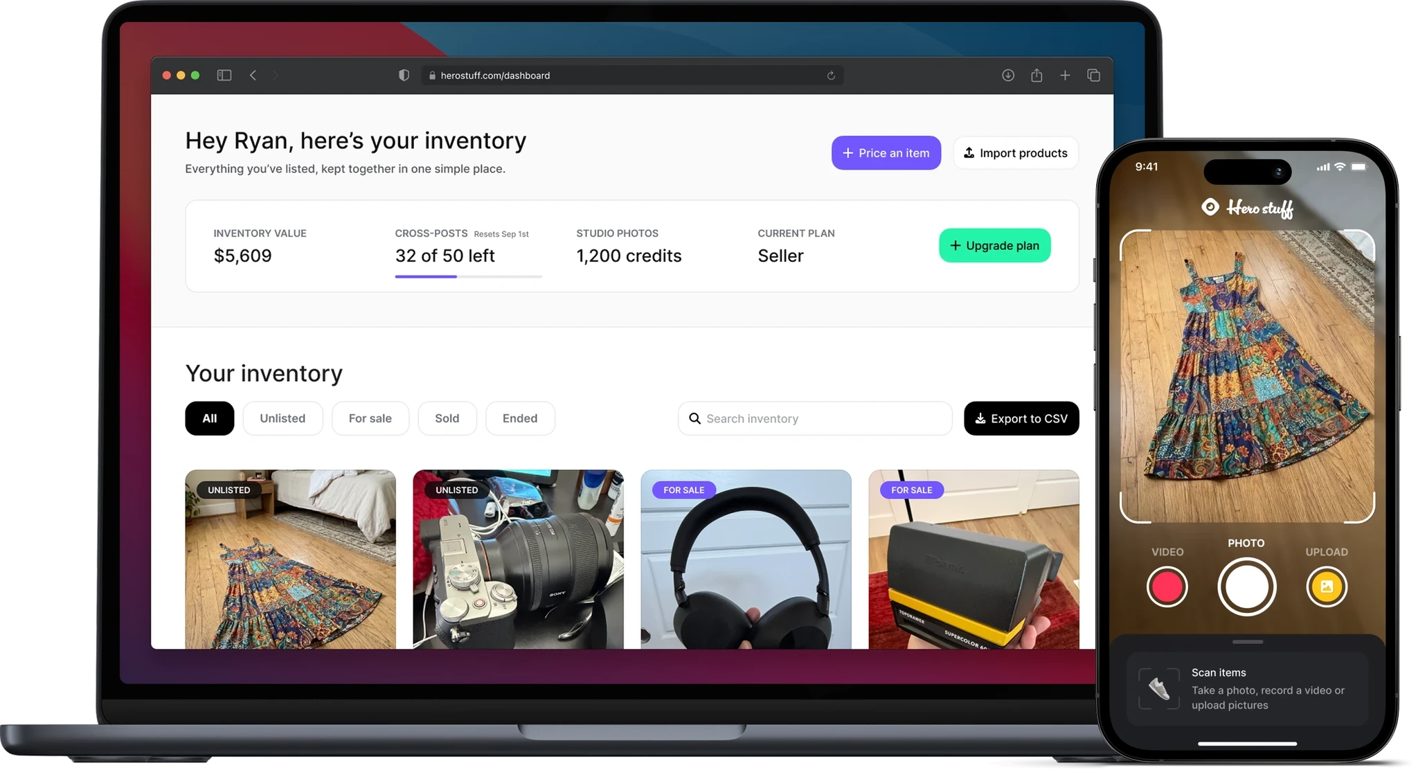 Shopify products imported into Hero and prepared for an eBay listing