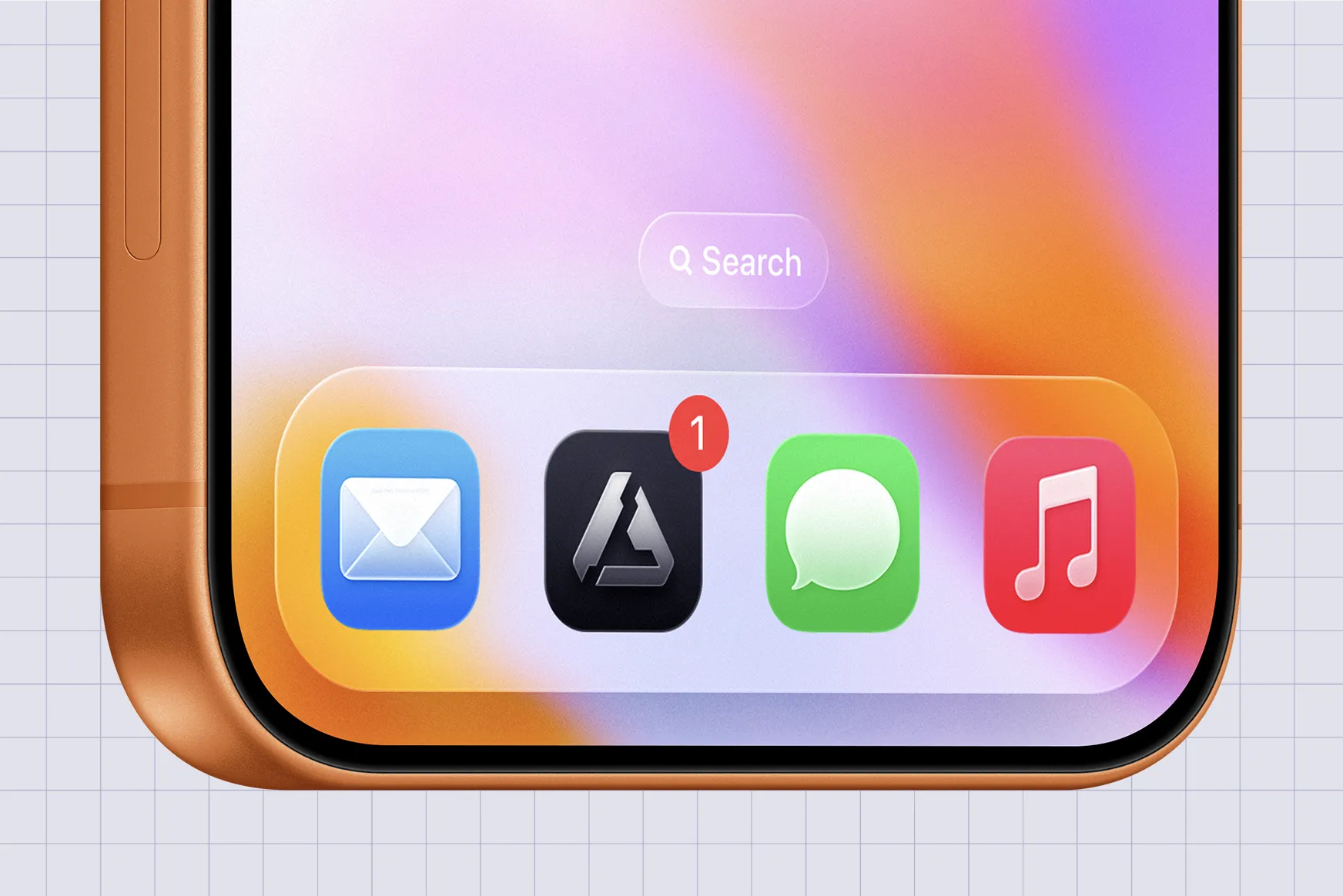 iPhone 17 Pro home screen showing an app with a notification badge.