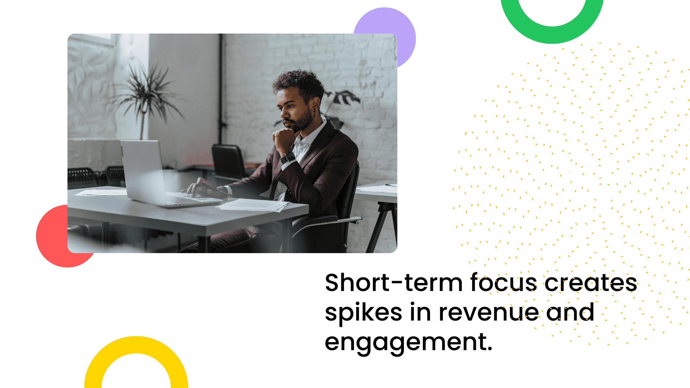 Coach working online reflects short-term community programs boosting engagement and revenue spikes.