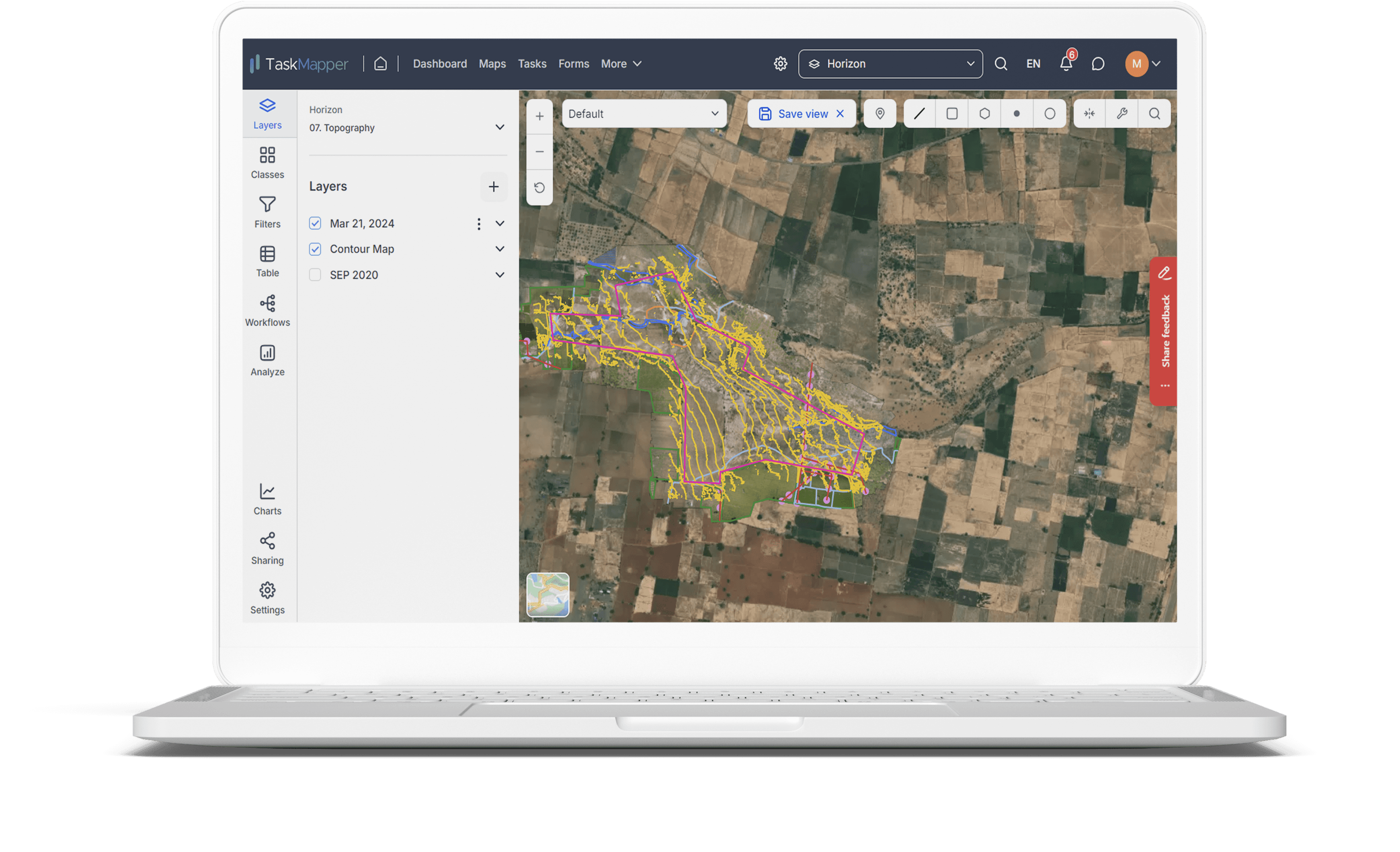 Contour maps on TaskMapper for potential solar project site