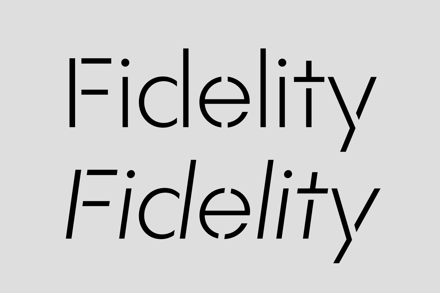 Rothek Stencil Regular and Italic fonts displayed in a type specimen to highlight oblique styles