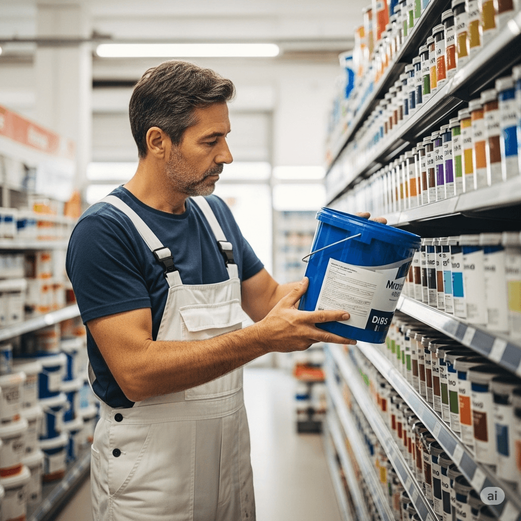 Painter choosing the paint