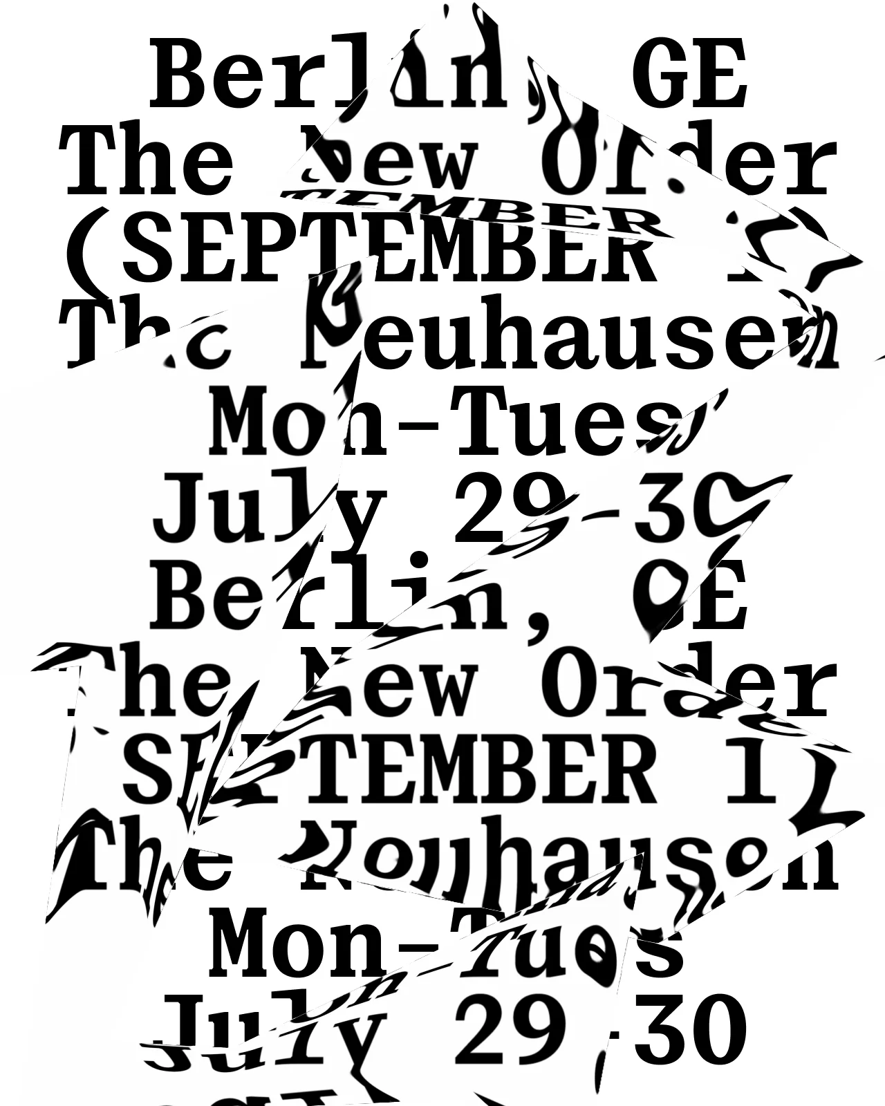 Alfold Mono poster specimen showing layered monospaced display lettering