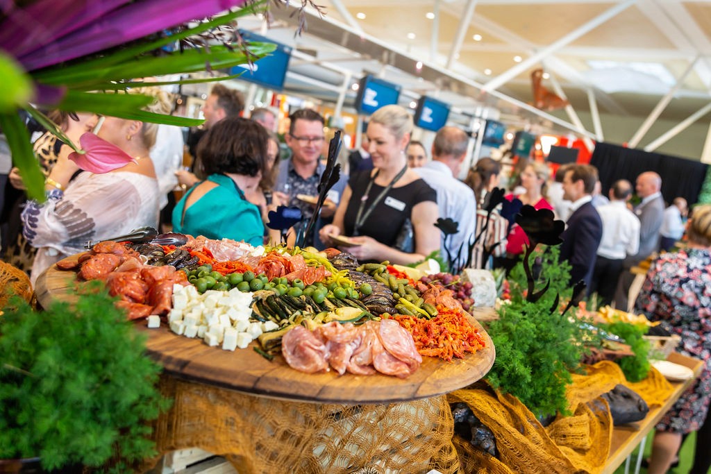 Grazing station at a Brisbane Airport canape event