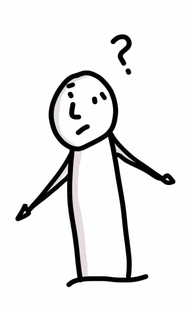Dessin d'un personnage perplexe, bras écartés, un point d'interrogation au-dessus de la tête