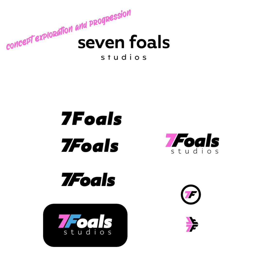 7Foals wordmark logo variations in different type treatments.