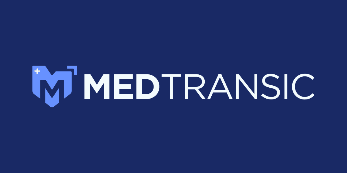 The logo of Medtransic, a healthcare revenue management company focused on improving accounts receivable follow-up and cash flow.