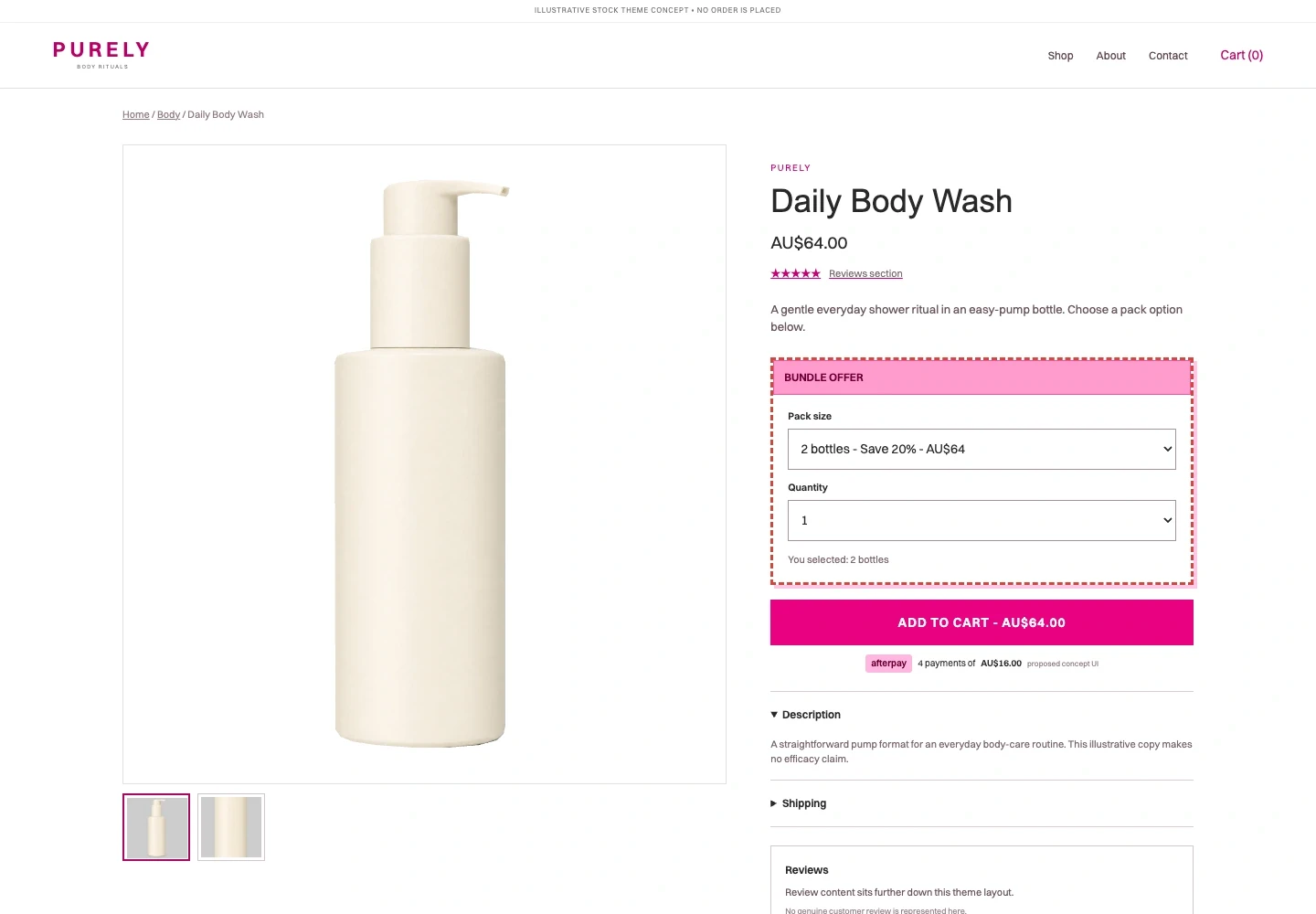PURELY · Concept Daily Body Wash before concept