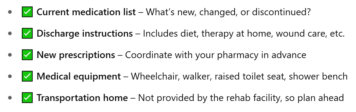What families need to organize before discharge: