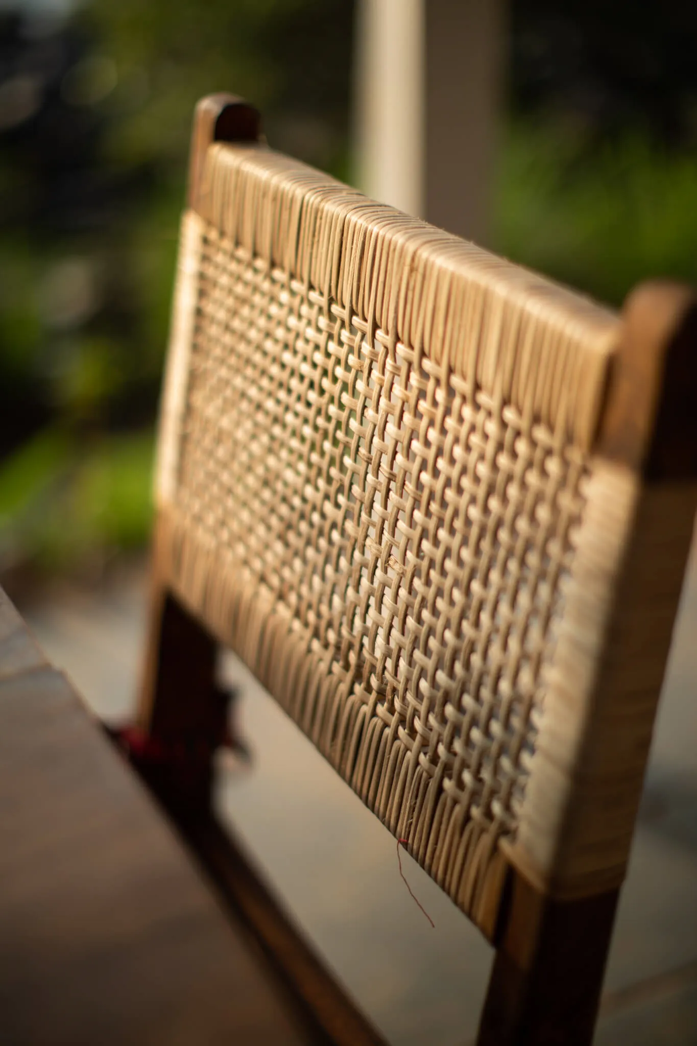 Hand-caned chair detail at Casa Jaali