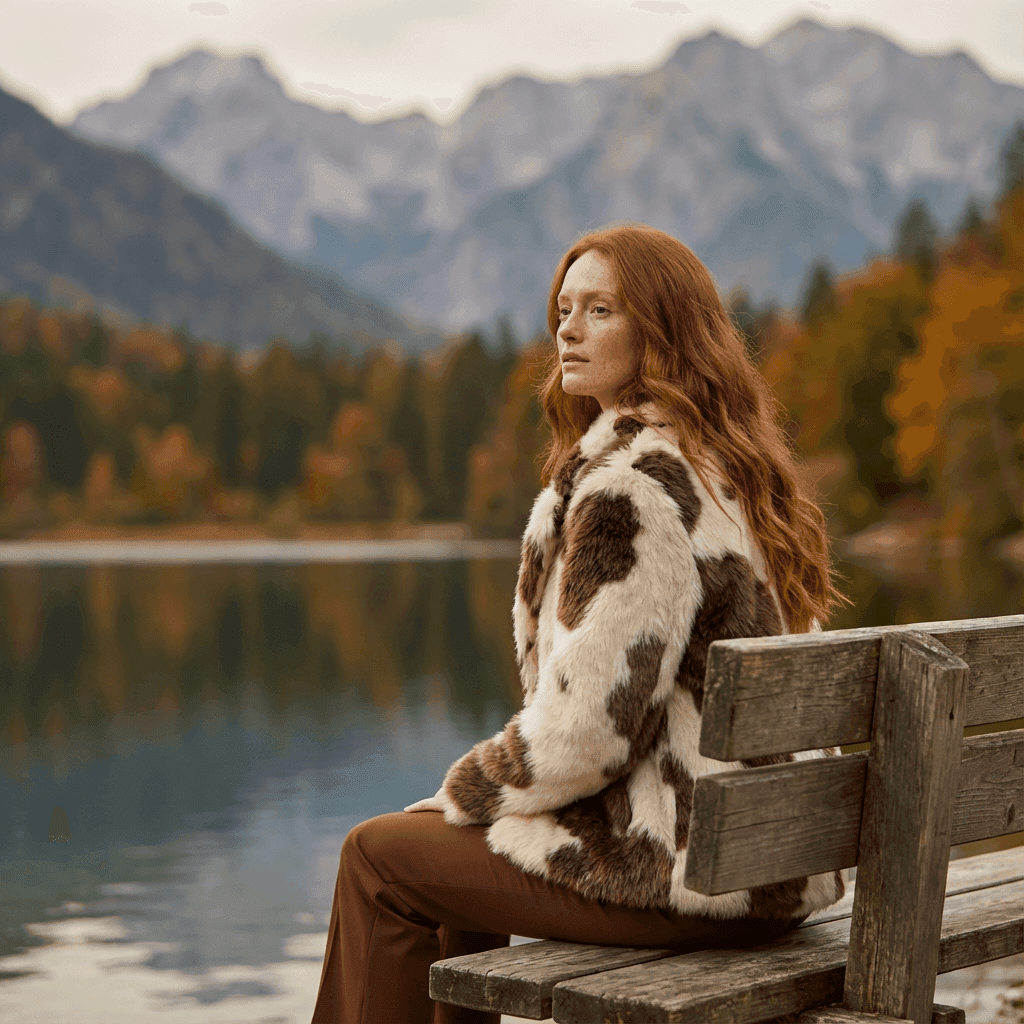 Stylish individual with platinum blonde hair, sunglasses, and leather outfit