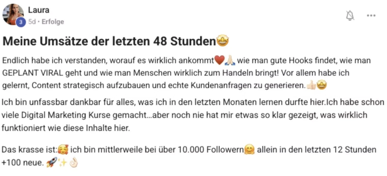 Erfahrungsbericht KI Creator Akademie: Personal-Brand-Creatorin Laura knackt 10.000 Follower