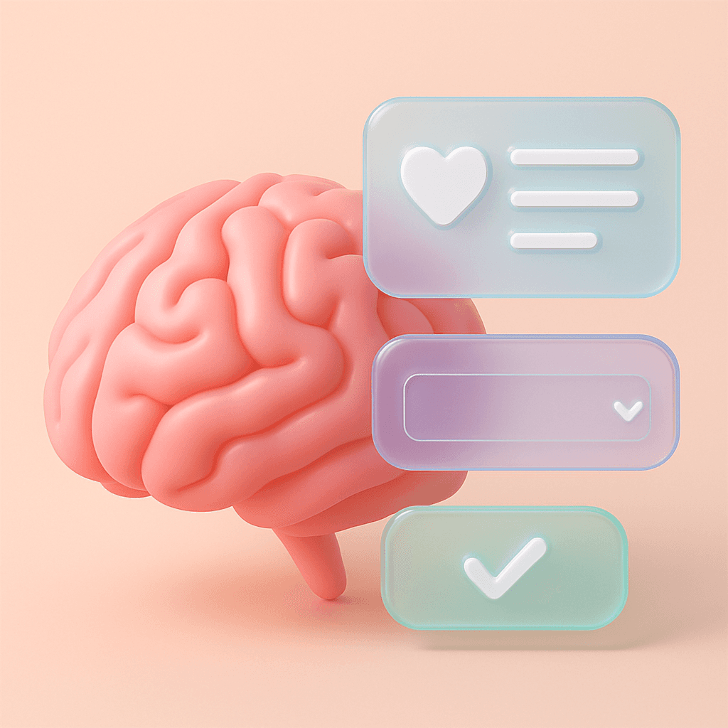 3D illustrations to show confirmation bias in UX