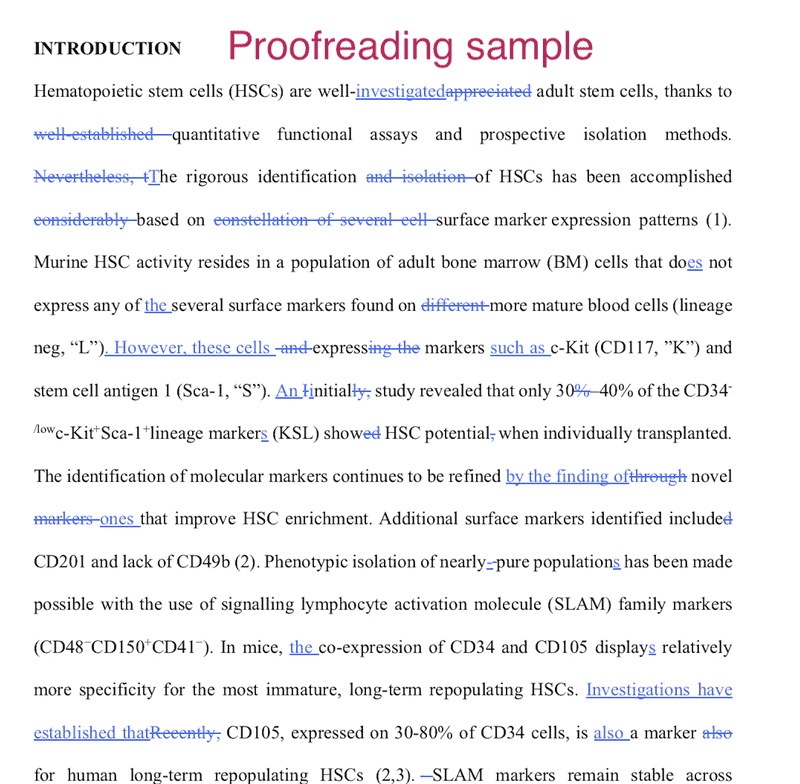 Sample of proofreading for research papers