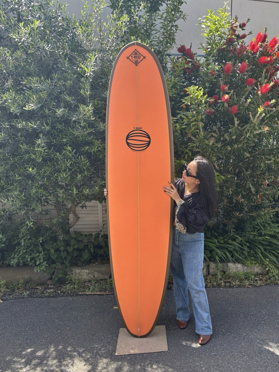 T-REEF ハンドシェイプ サーフボード 赤 クワッドフィン T-REEF