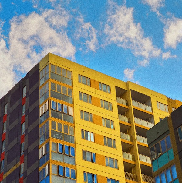 Modern apartment building for property management