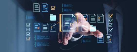 finger pointing at clinical documents