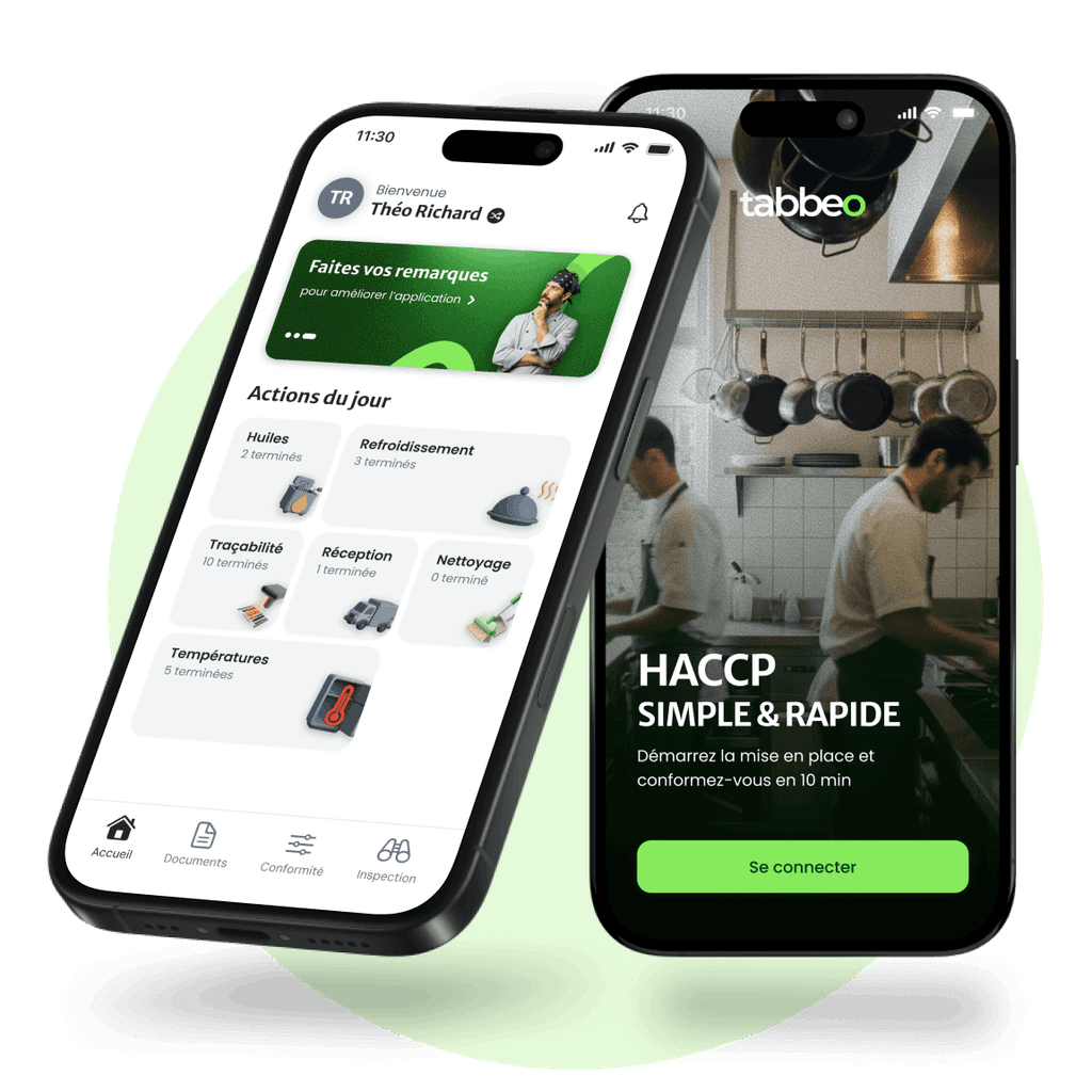 Mockups écran application Tabbeo HACCP