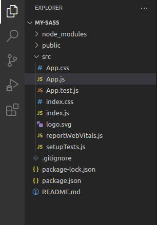 react environment folder structure in ide