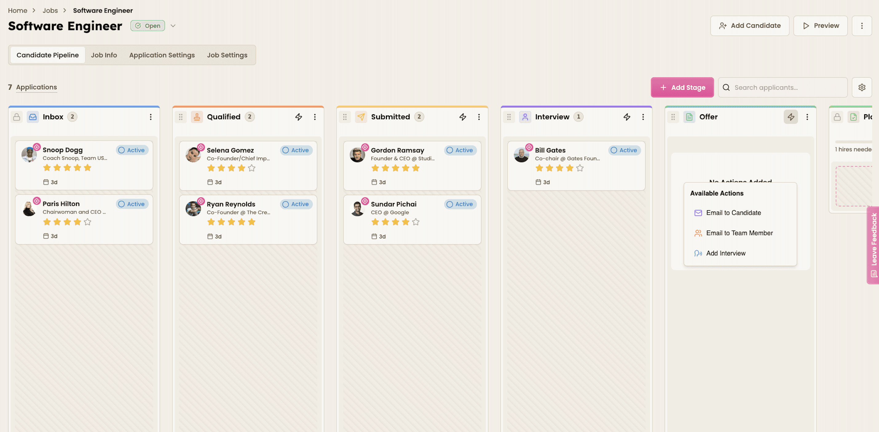 Kanban pipeline view