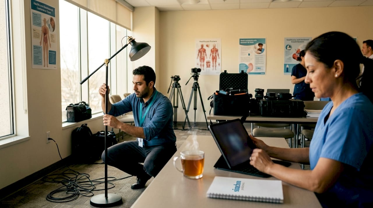 Healthcare video production preparation scene