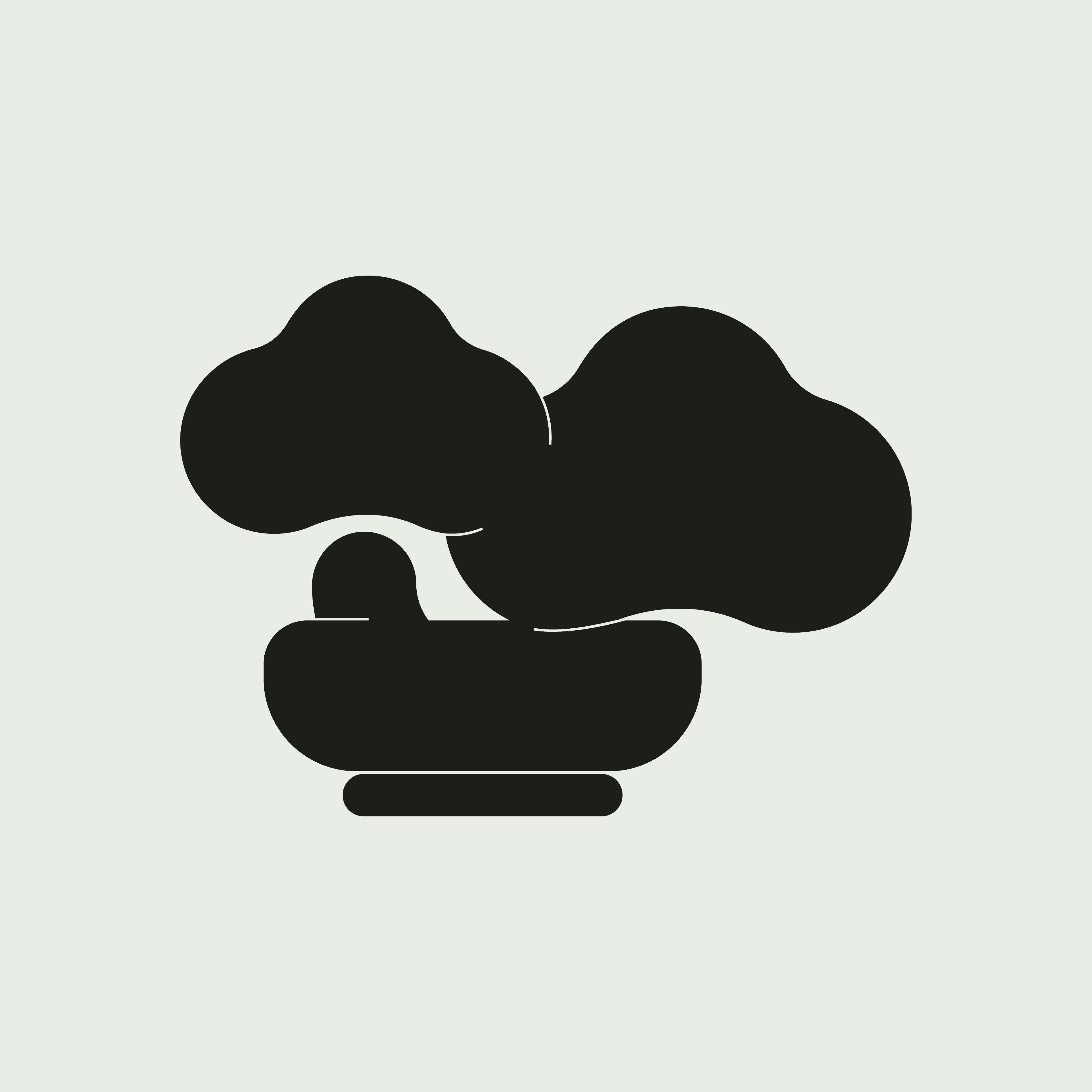 Organic bonsai-three symbol created for the Betsubara brand identity.