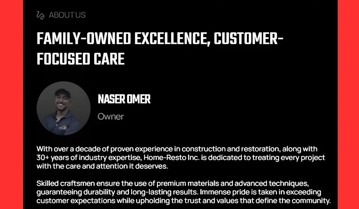 Naser Omer, Owner of Home Resto, brings 10+ years of experience in roofing and restoration to Burr Ridge and Naperville projects
