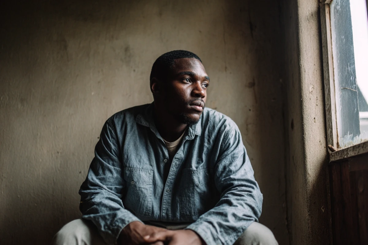 Man sitting quietly in contemplation