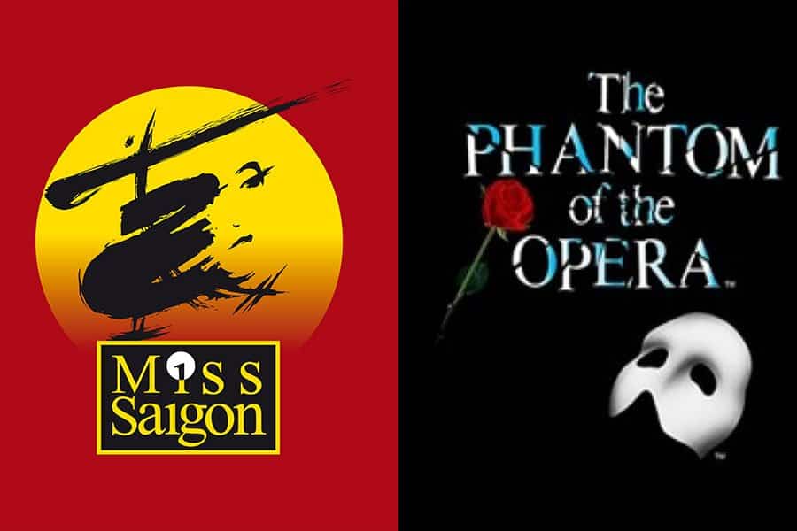 Miss Saigon and The Phantom Of The Opera ties for 3rd place in the Top 100 Greatest musicals poll