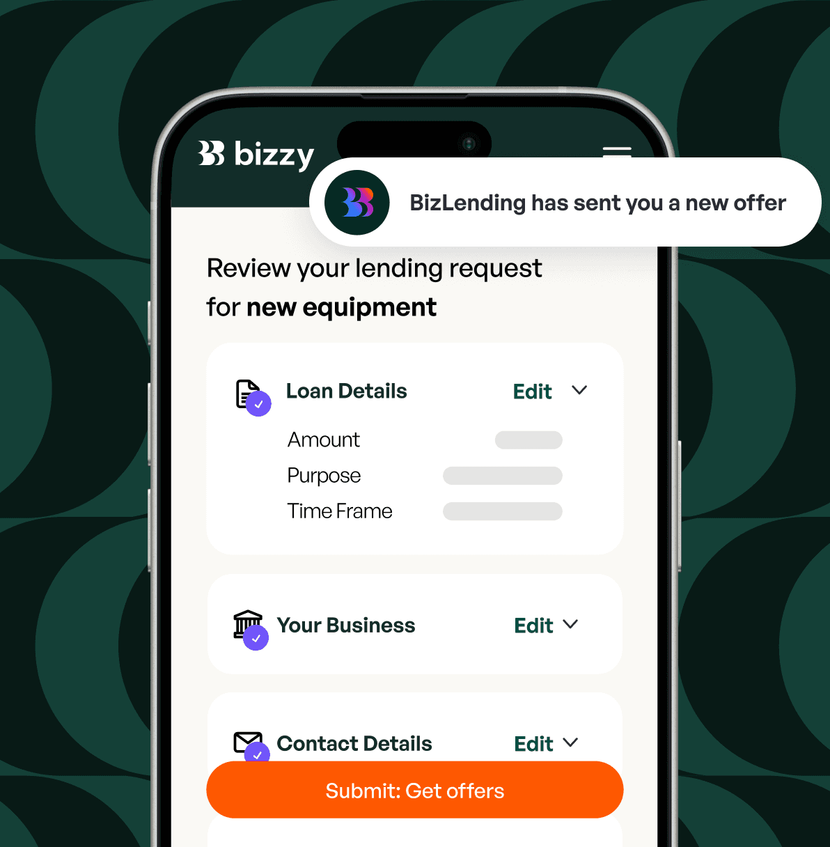 Bizzy lending application and information