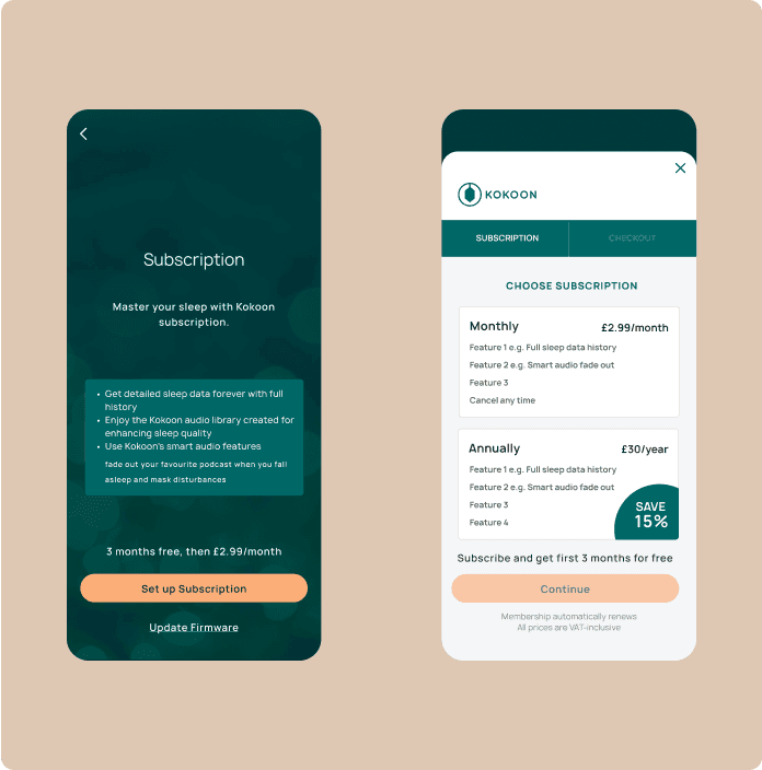 images of app account set up