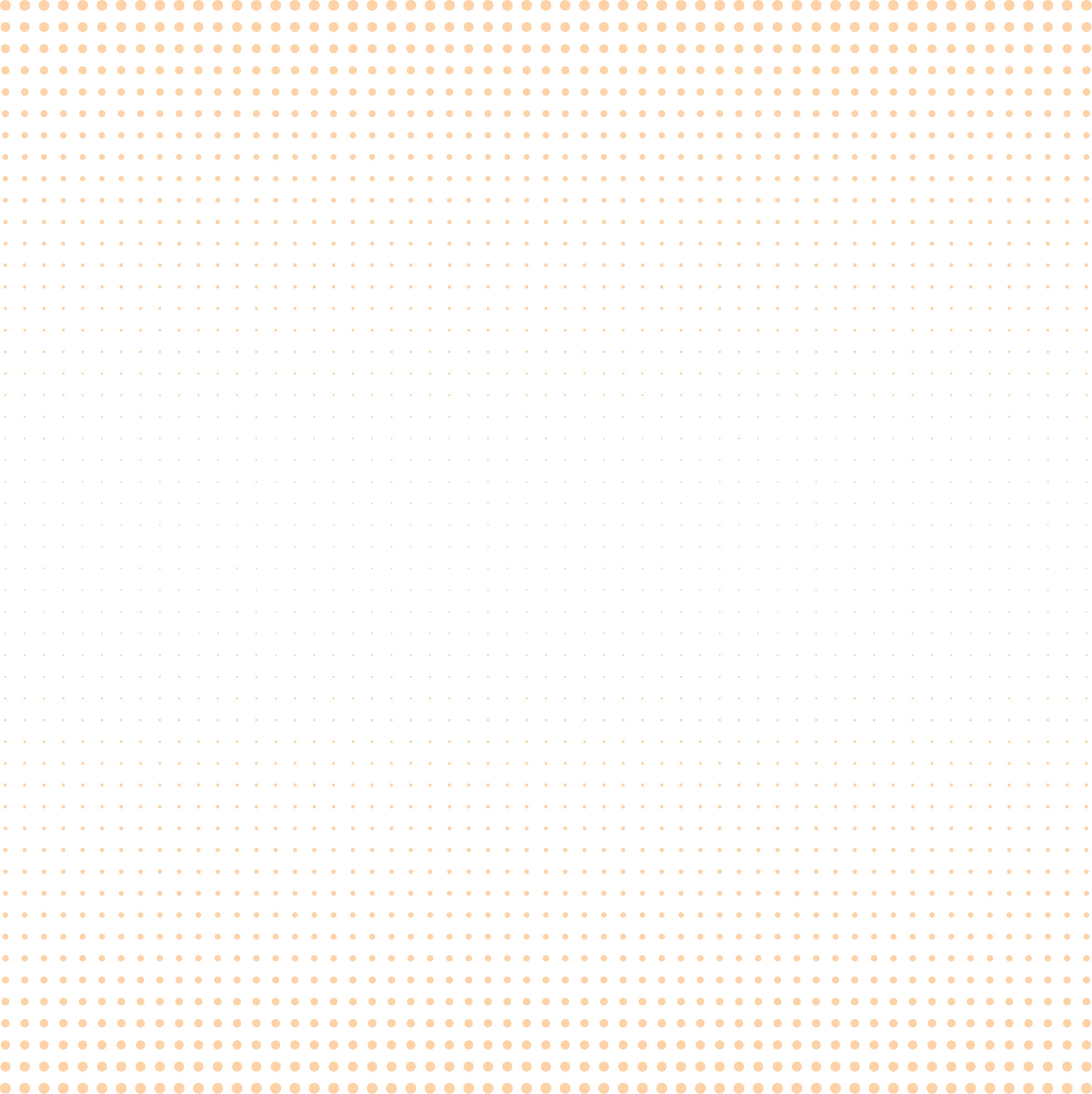 Halftone pattern of peach dots, denser at top and bottom edges.