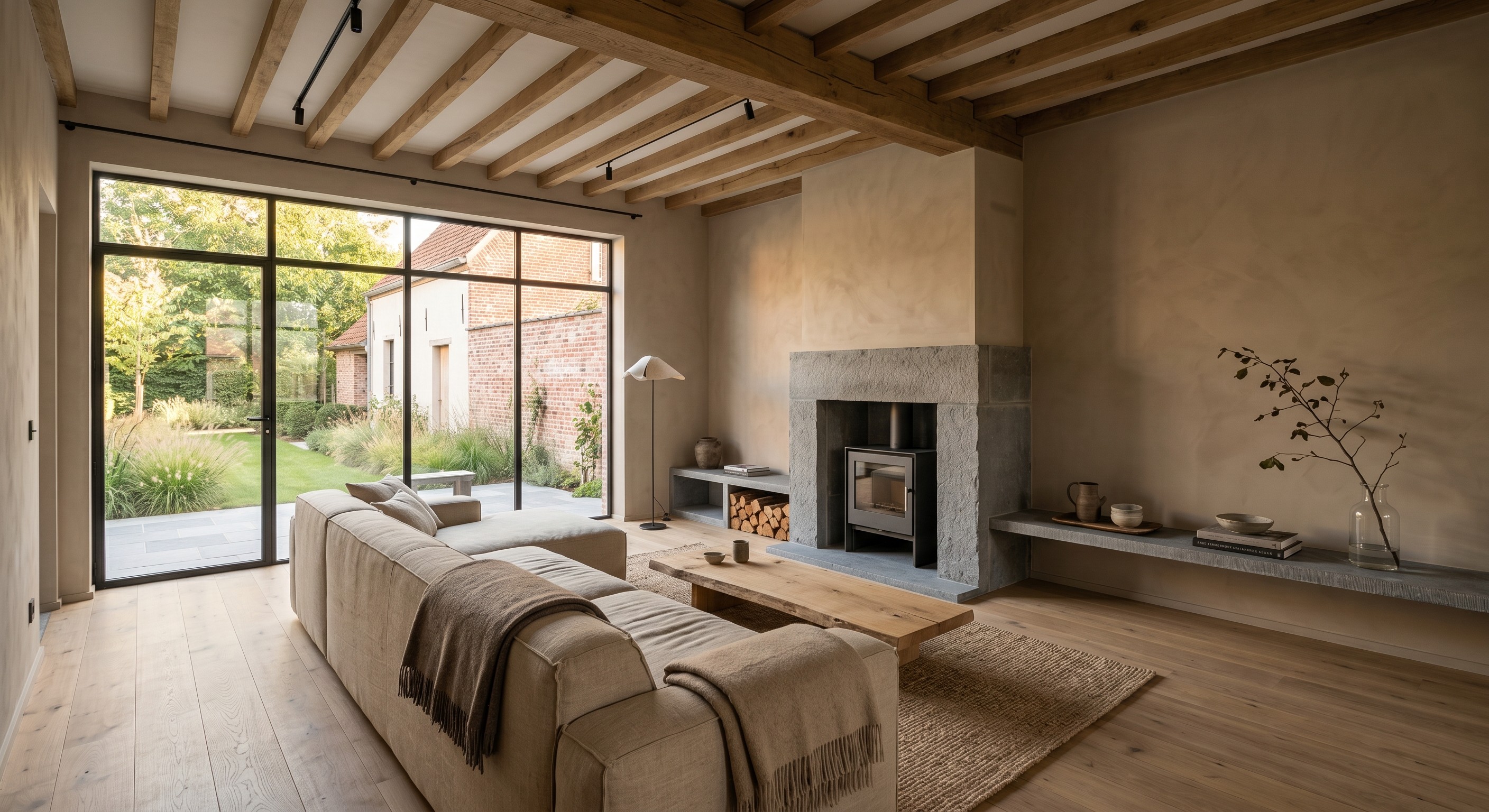 Salon d'une maison rénové