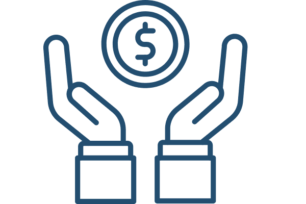 two hands held up under a dollar sign