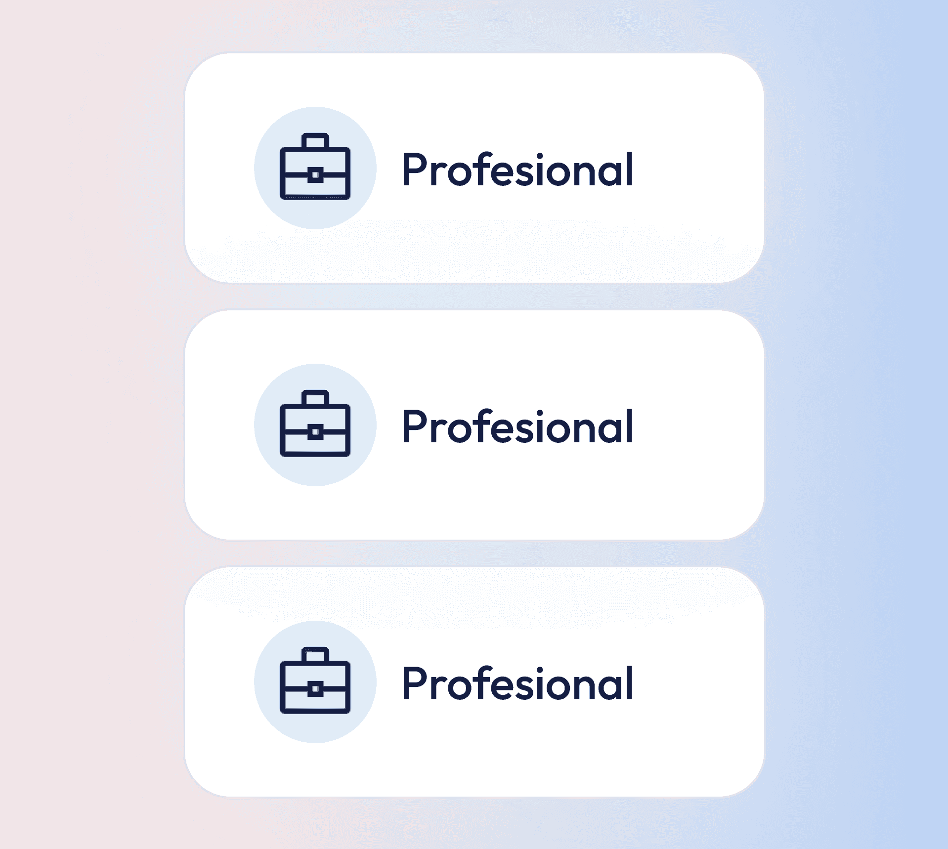 Profesional briefcase icons on buttons