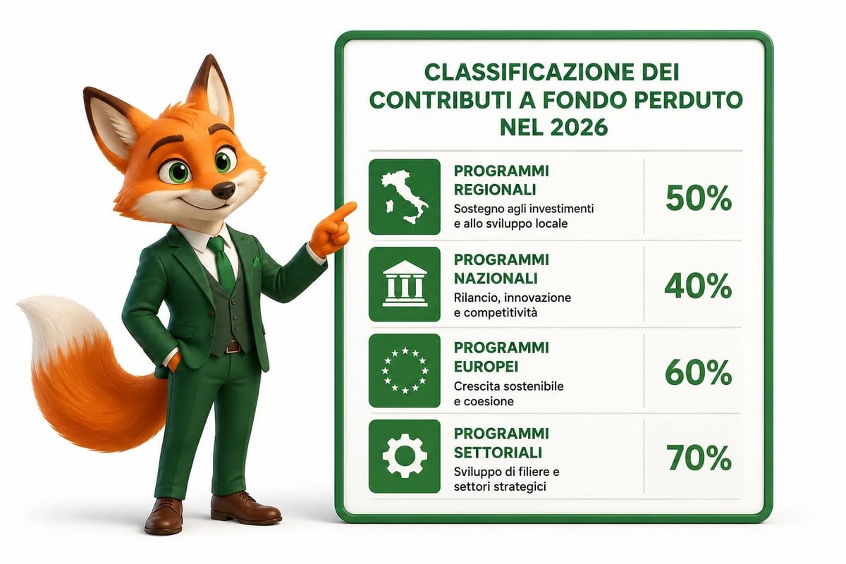 Categorie contributi fondo perduto