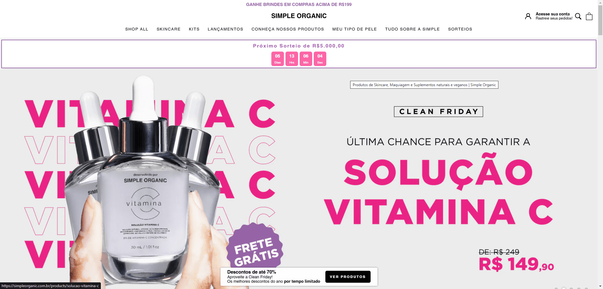 Simpleorganic home page