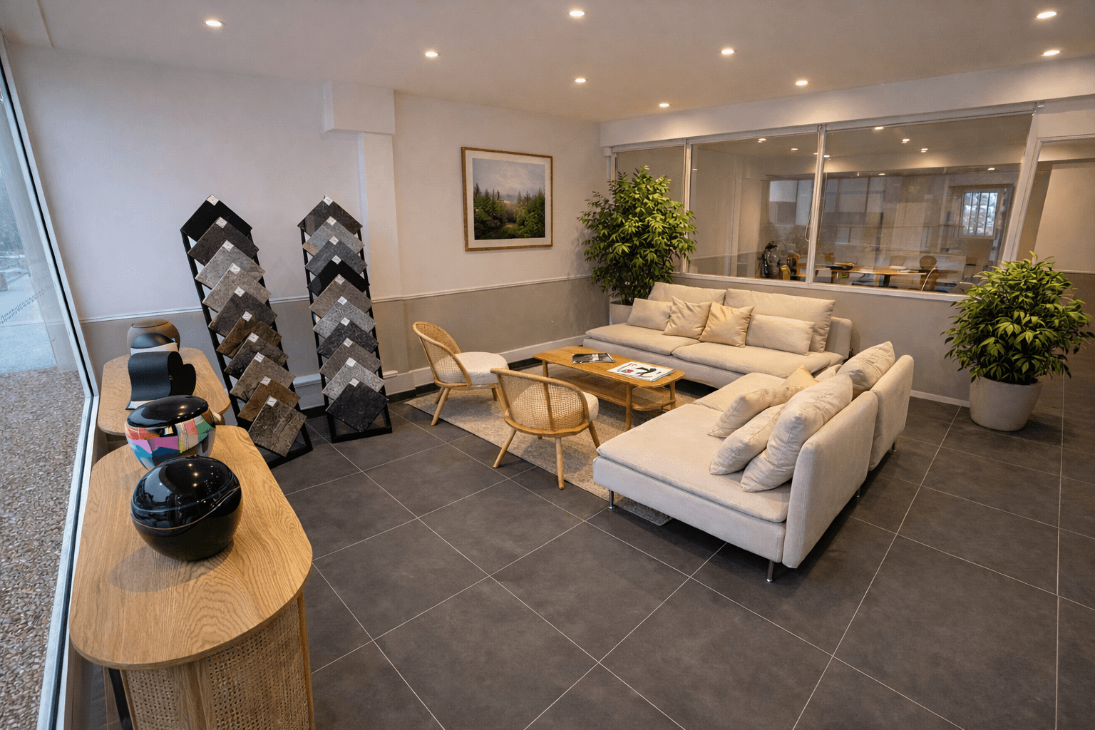 Devanture d'agence de pompes funèbres