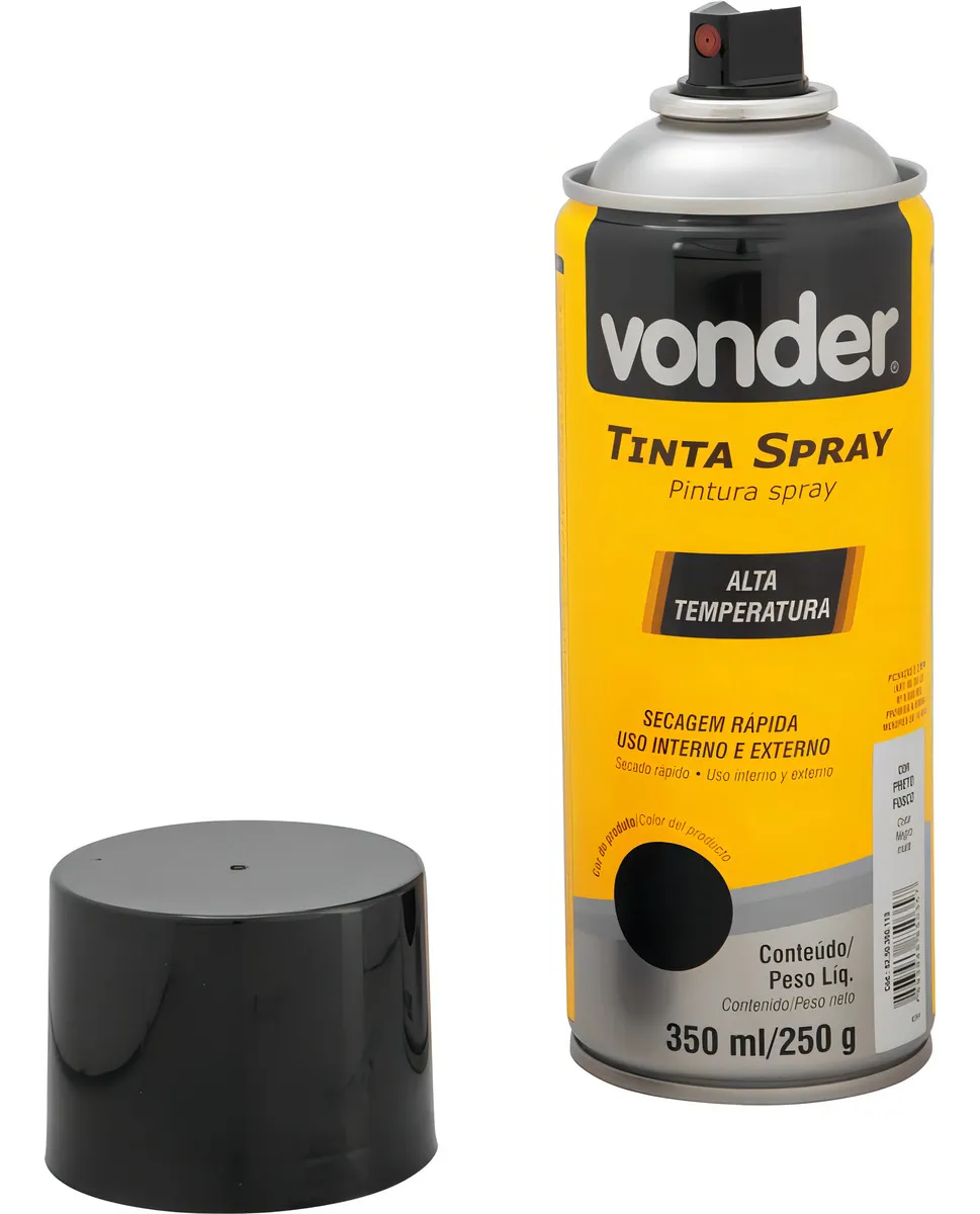 Tinta Spray Preta Vonder 350ml