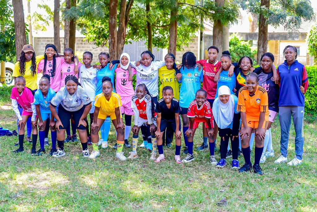 A football team of girls at Sunrise Children's Garden & Junior School