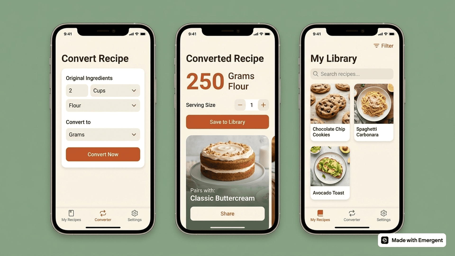 Recipe Converter App Made with Emergent