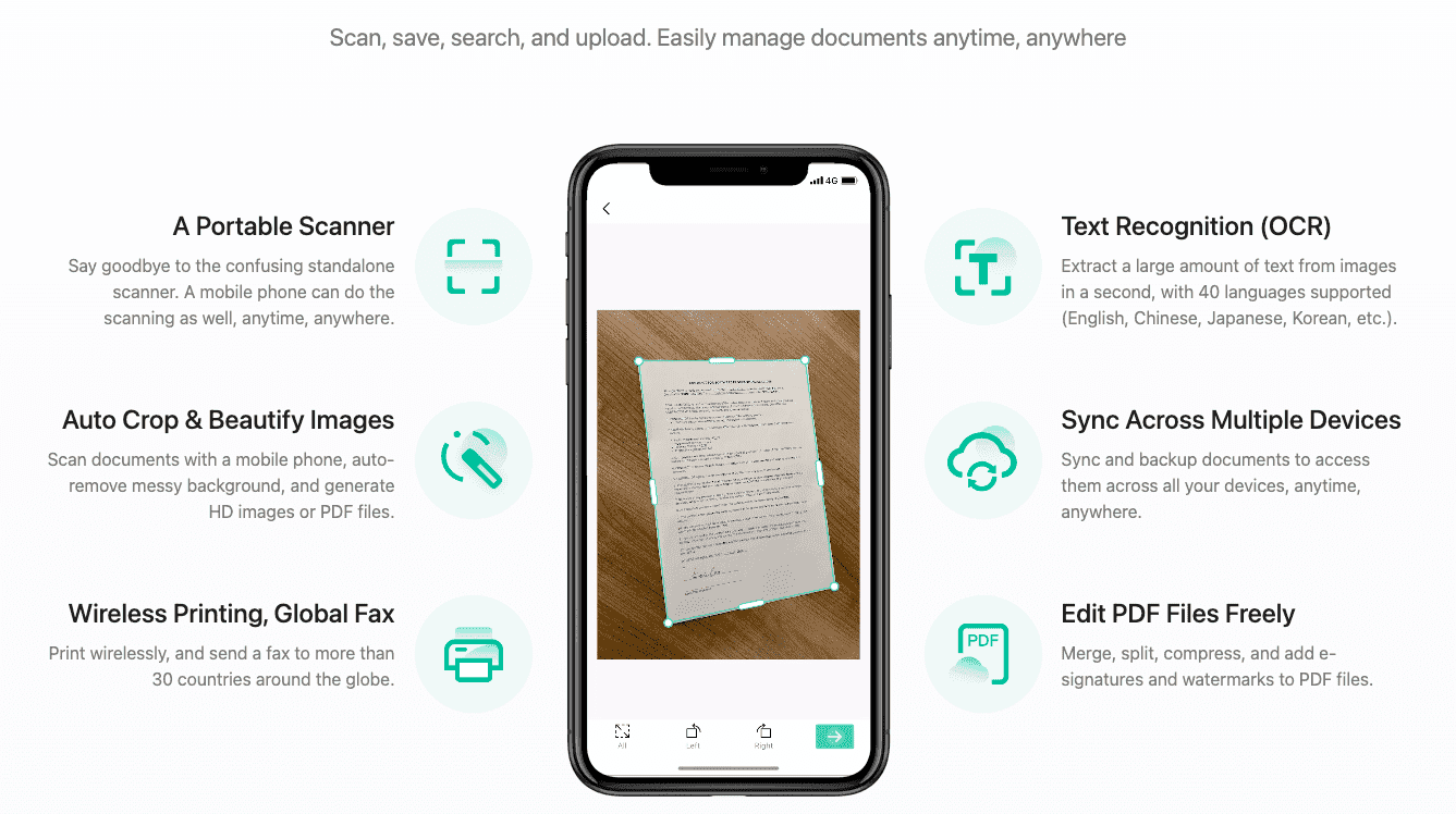 outils agent immobilier camscanner