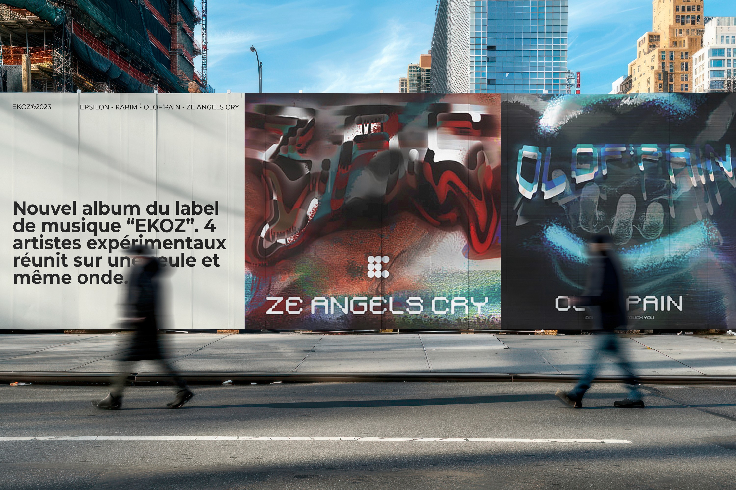Affiches EKOZ exposées dans la rue
