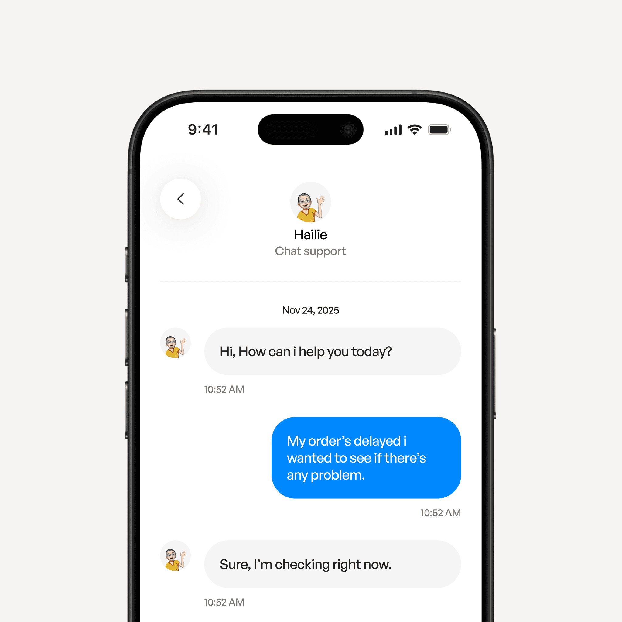 Ecommerce support UI