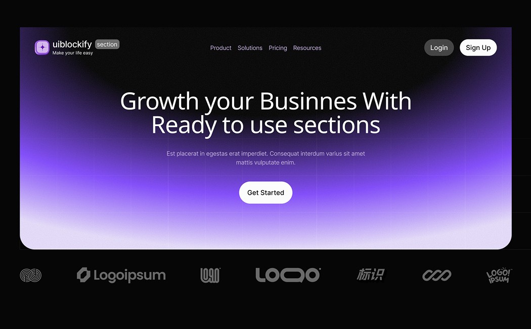 saas Gradien Hero Figma Section