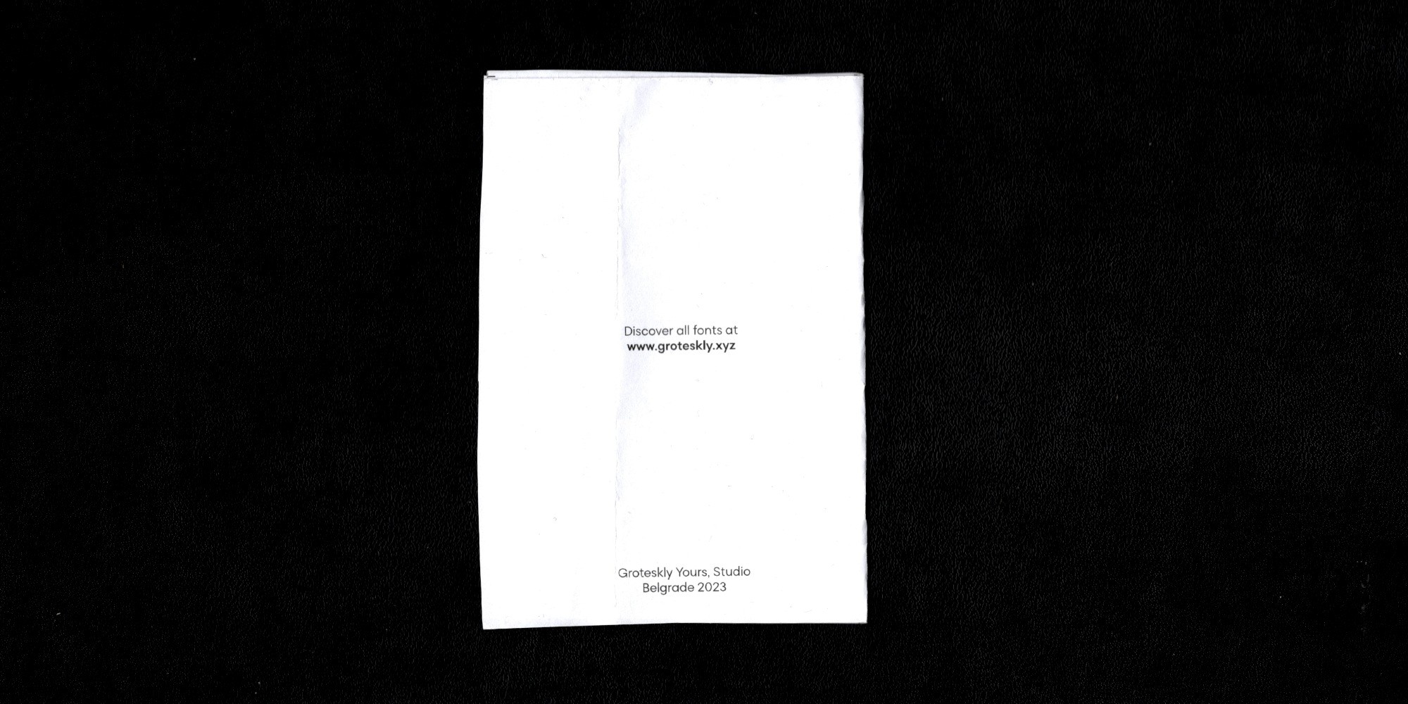 Final cover of Groteskly Yours Studio Specimen zine, featuring Lader typeface