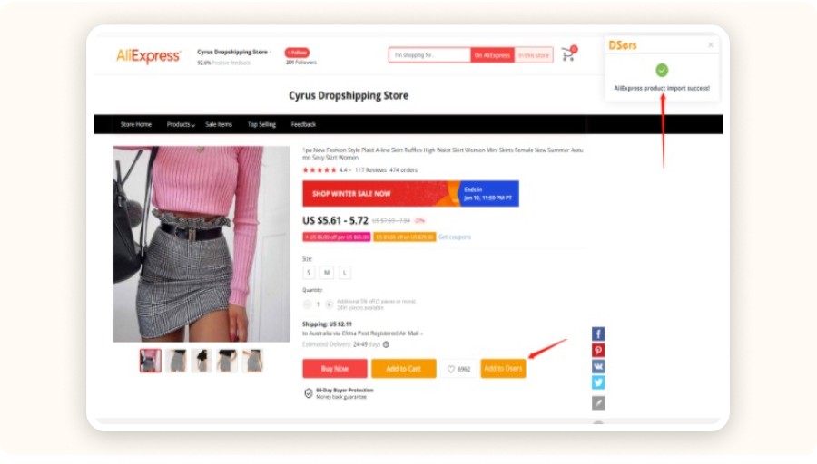 Extension Chrome de DSers