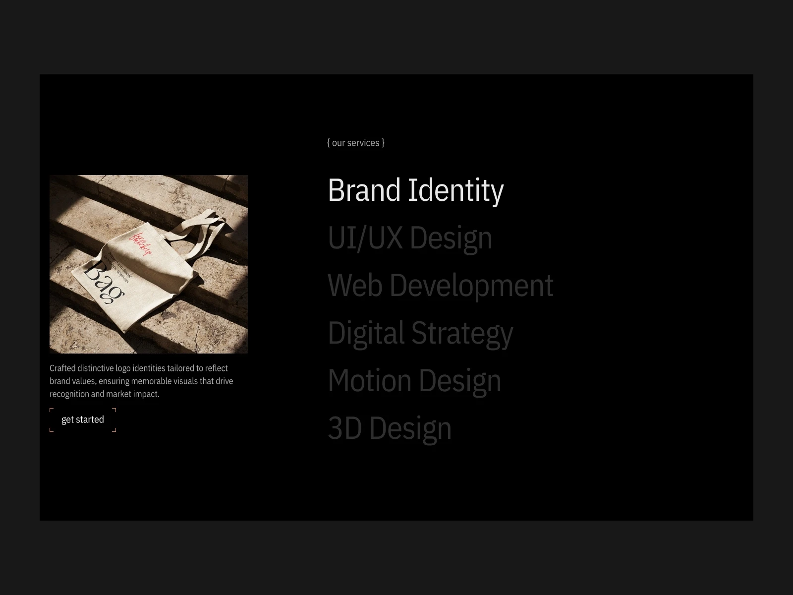 Monochrome black and white Framer template for modern website design