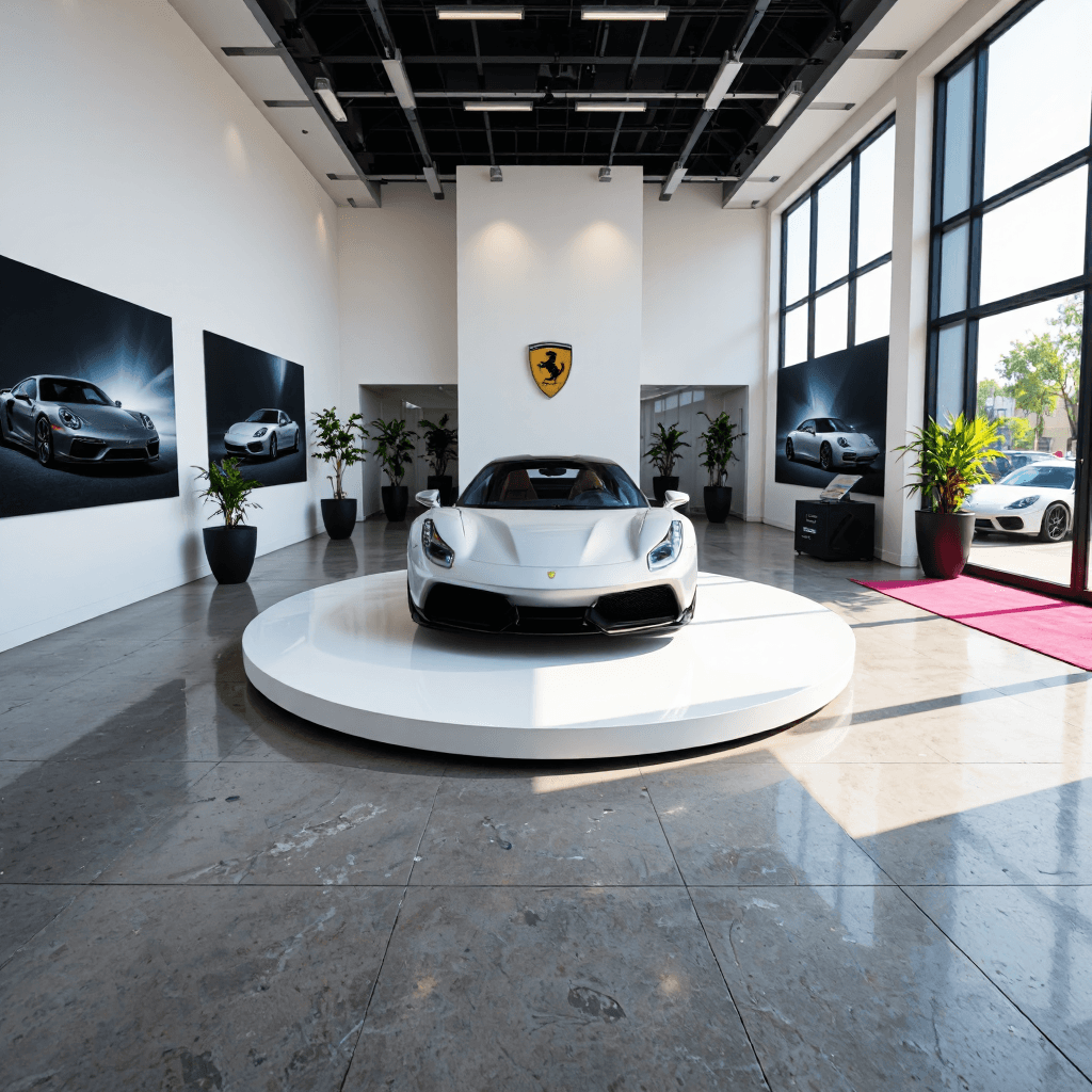 product photography of sports car logo