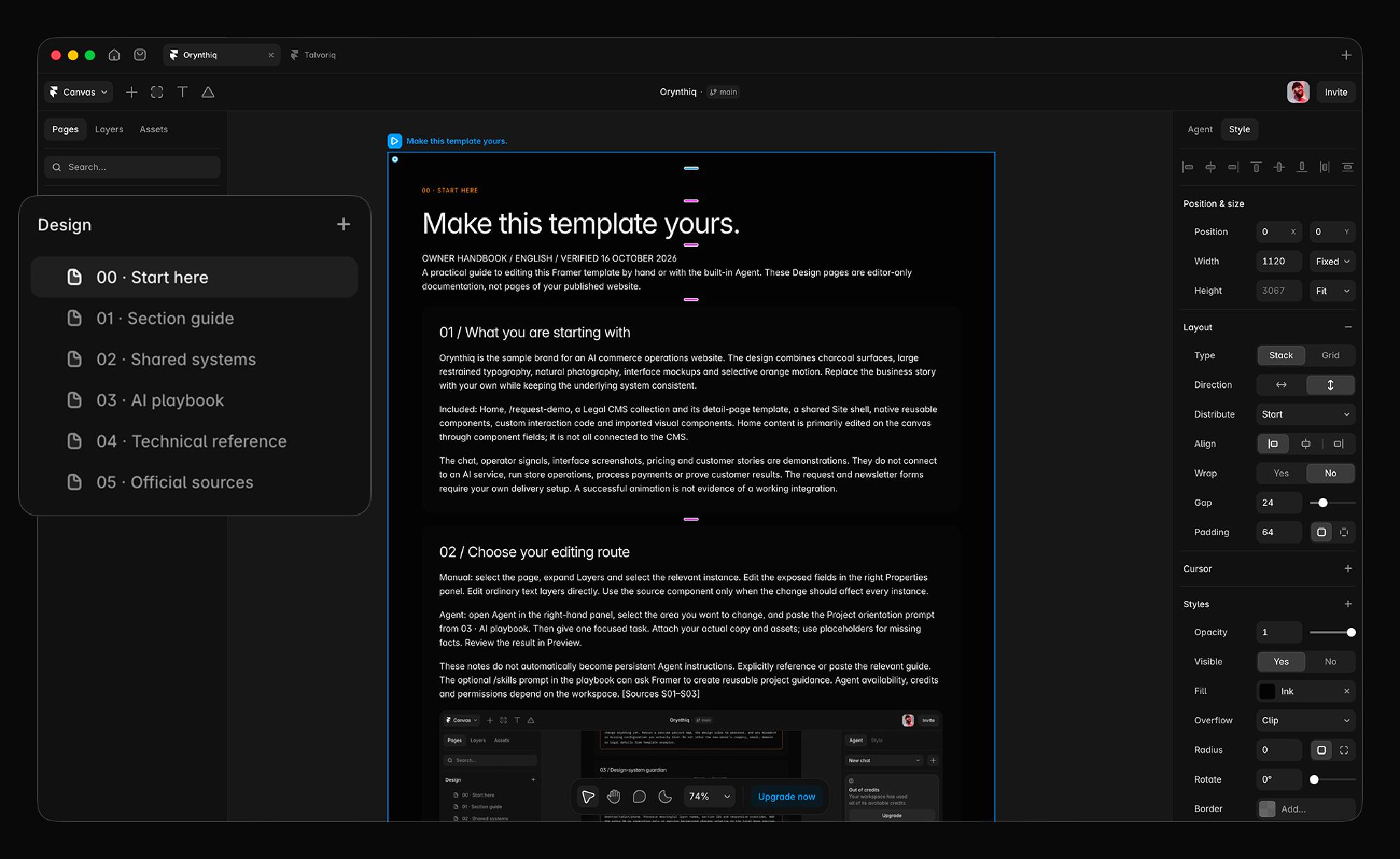 Metrivello Framer template — website layout preview 1